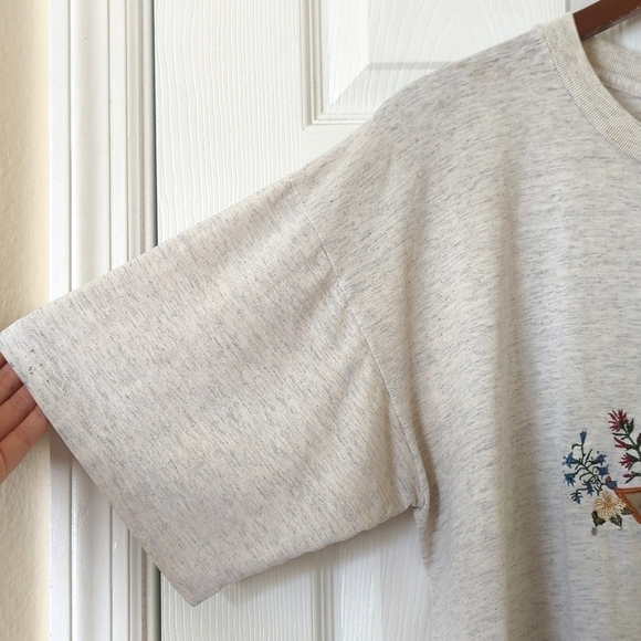 Cityscape 80's Vintage Niagara Falls Floral Embroidered Short Sleeve Tee Gray L - Picture 5 of 12